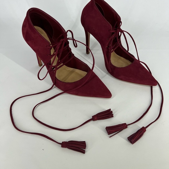 Schutz Red Wine Suede Heel Size  9 - Picture 4 of 7